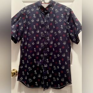 Alexander Julian Men’s Medium Nautical Button Up Shirt Preppy Men M